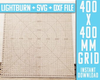 Basic Grid 400x400 mm Ortur laser machine. File lightburn ready to engrave + .dxf  + .svg + file Template increase production precision