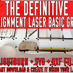 DEFINITIVE Basic Grid with POSITIONING GUIDES! 400x400 mm Ortur laser machine. lightburn Lbrn  + .dxf + .svg + Atomstack sculpfun