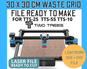 File for laser Grid base 30 x 30 cm TWO TREES laser machine. Ready DIY files for laser engraving. Lightburn file + .SVG and .dxf files