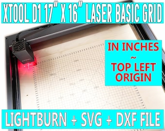 XTOOL D1 レーザーベースグリッド 17 インチ x 16 インチ。レーザー切断と彫刻の準備ができたファイル。 Lightburn ファイル + .Svg および .Dxf X-Tool ファイル