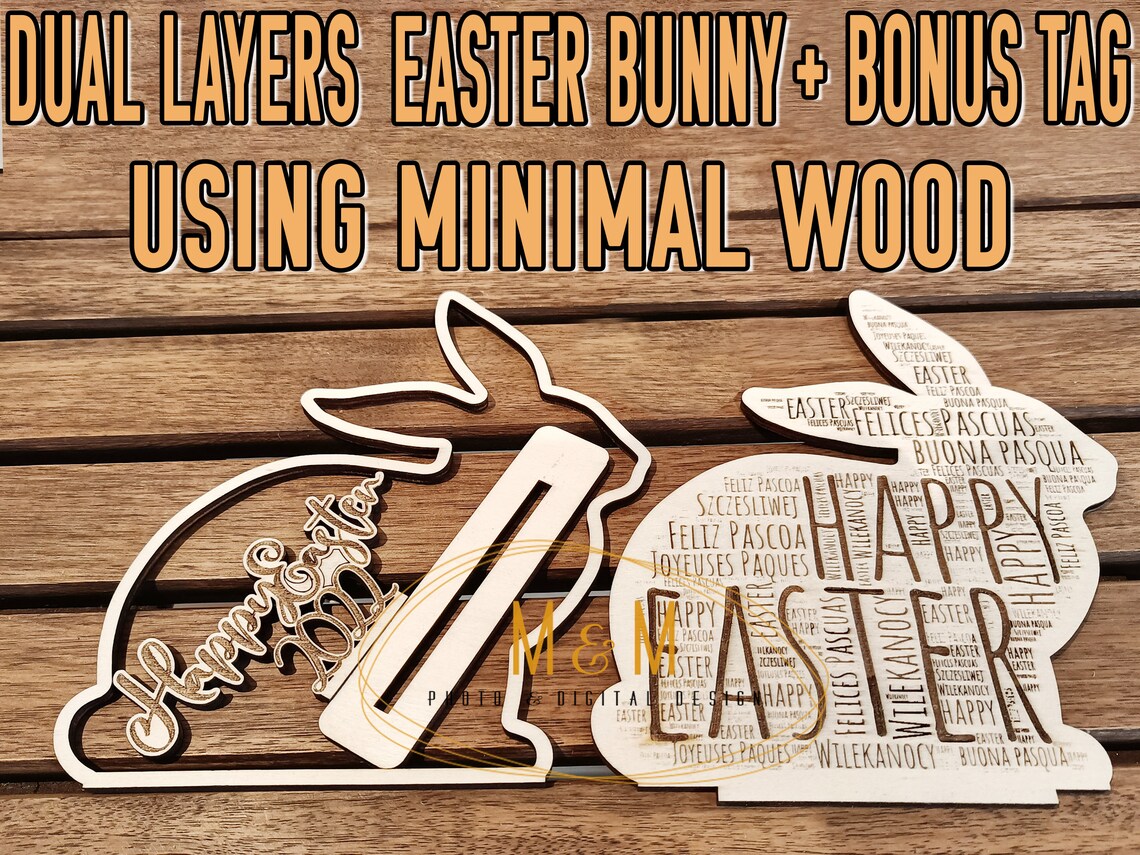 Lightburn EASTER Rabbit Laser Cut Files Lbrn Svg Dxf Dual | Etsy