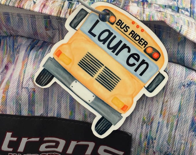 Bus Rider; Backpack Tag; School Tags; Custom Bag Tag - Etsy