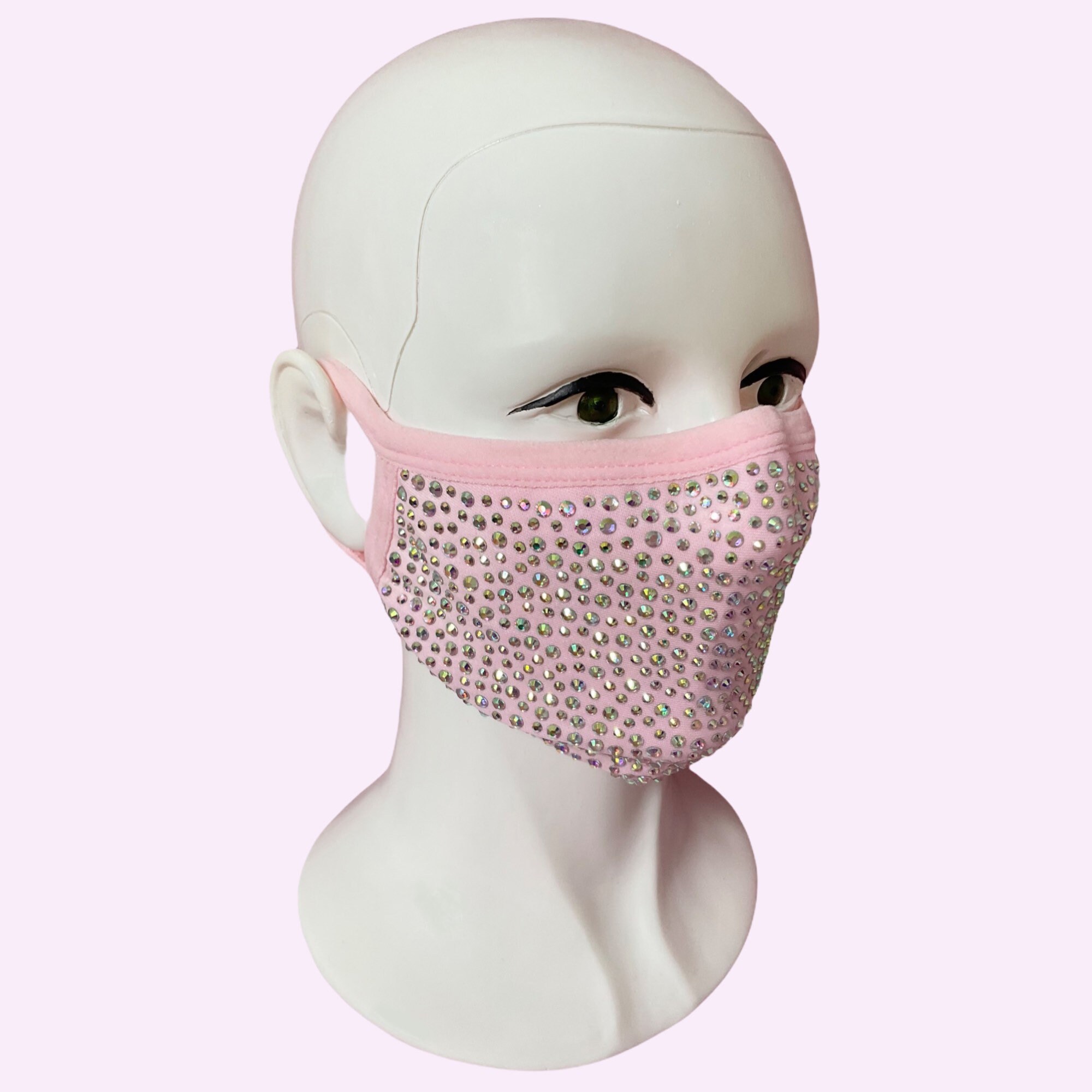 Pink diamante Face Mask Glitter Face Mask Bling Face Mask Etsy
