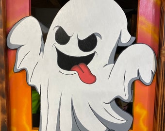 Wood Ghost cut out / Outdoor Halloween decor / Yard art