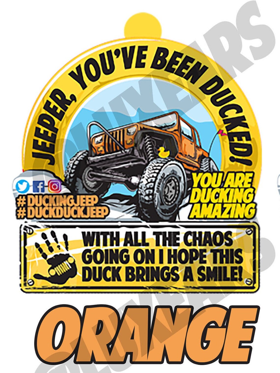 Orange Duck Duck Jeep Tags Jeep Duck Tags Ducking Jeeps Etsy