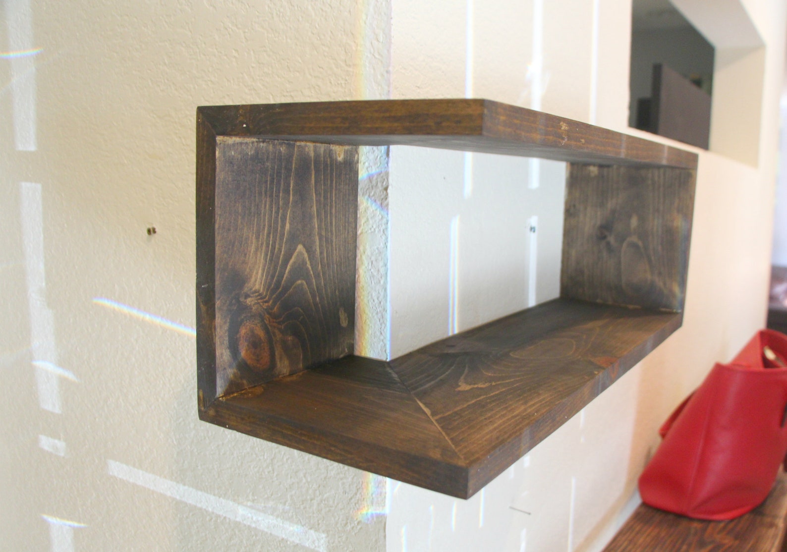 Modern large corner shelf. Floating Wrap Around Wall Shelves Etsy