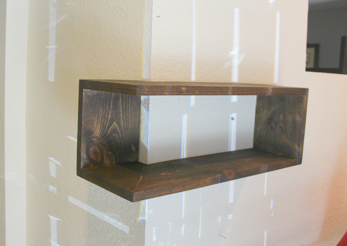 Modern large corner shelf. Floating Wrap Around Wall Shelves Etsy