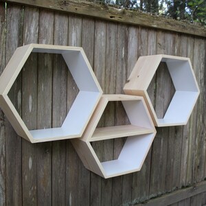 Set of 3, Extra Large Hexagon Shelves, Two colors, Honeycomb Shelf, Honeycomb Shelves, Floating Hexagon Shelf, Floating Honeycomb Shelves