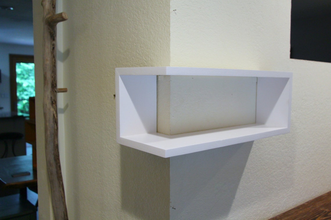 Modern Large Corner Shelf. Floating Wrap Around Wall Shelves Etsy