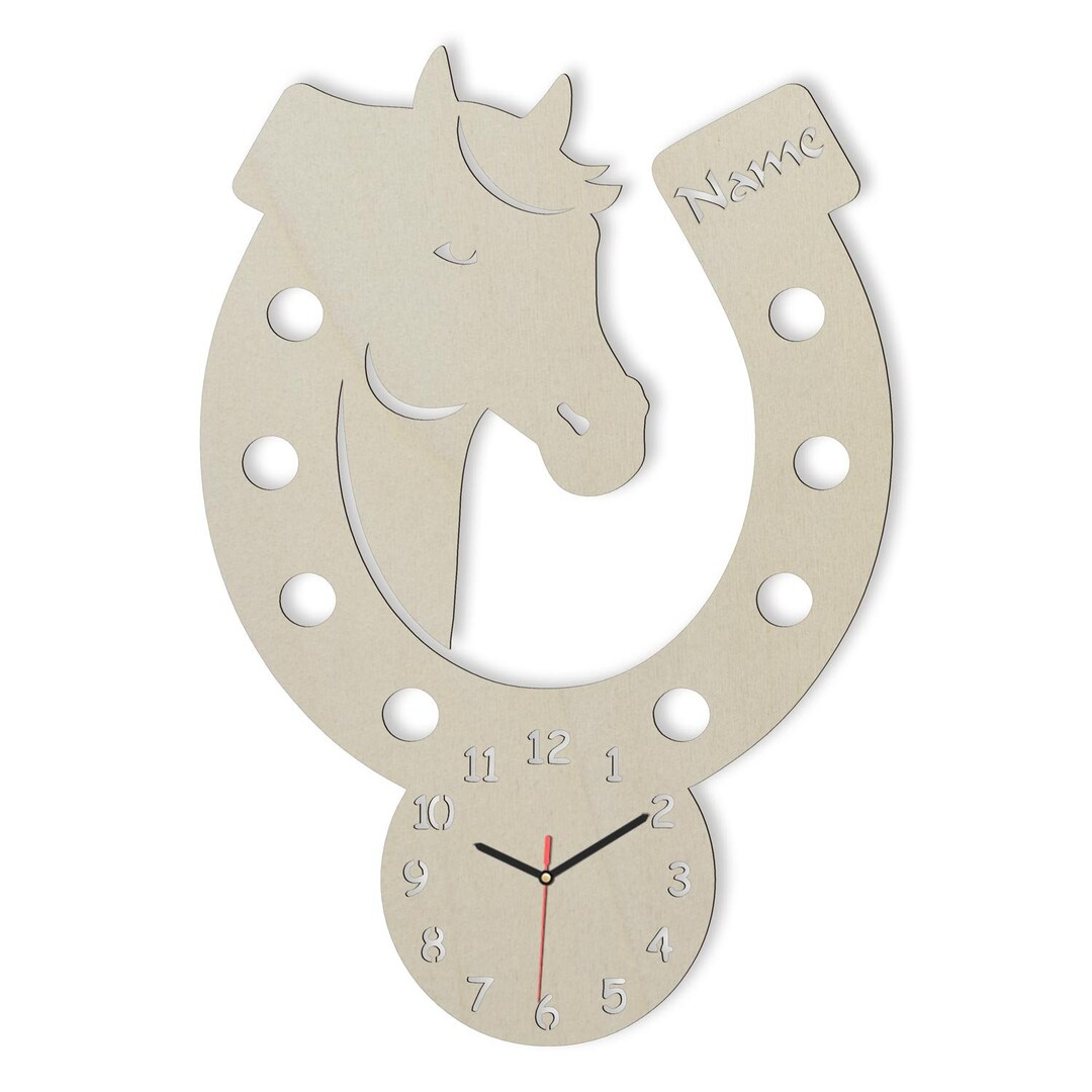 Horse Shoe, Clock Personalized With Name, Unique Home Decor, Farm