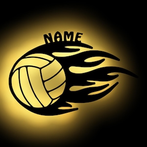 Volleyball, Volleyball Gifts, Personalized Night Light with Name, Unique Custom LED Wall Decor, Volleyball Night Light, Custom Sign