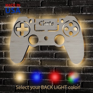 Custom Game Controller, Personalized Wall Decor with optional LED Night Light, Video Games, Video Controller, Electronics