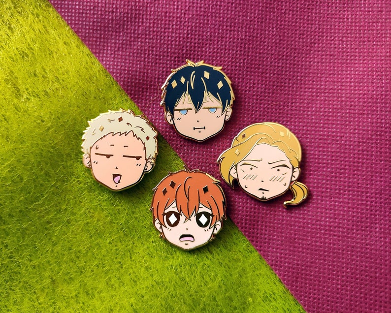 GIVEN 'Chibi Head' Hard Enamel Pins, Mafuyu, Uenoyama, Haruki, Akihiko, Yaoi Pin 