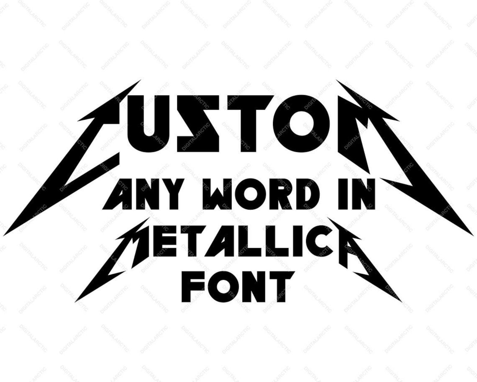 Custom Word Lettering Metallica Font DXF Digital File for Etsy