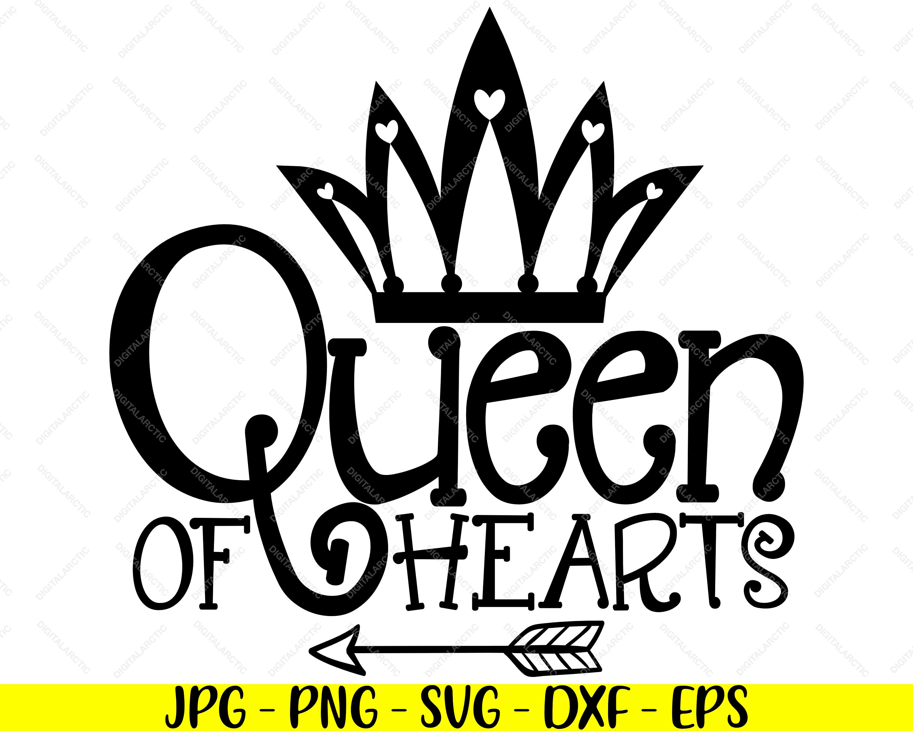 Queen Of Hearts Jpg Png Svg Dxf Eps Digital Files for Laser | Etsy