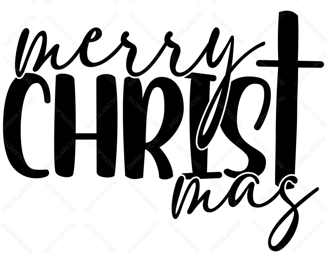 Merry Christmas Cross SVG PNG DXF Digital Files for Laser  Etsy