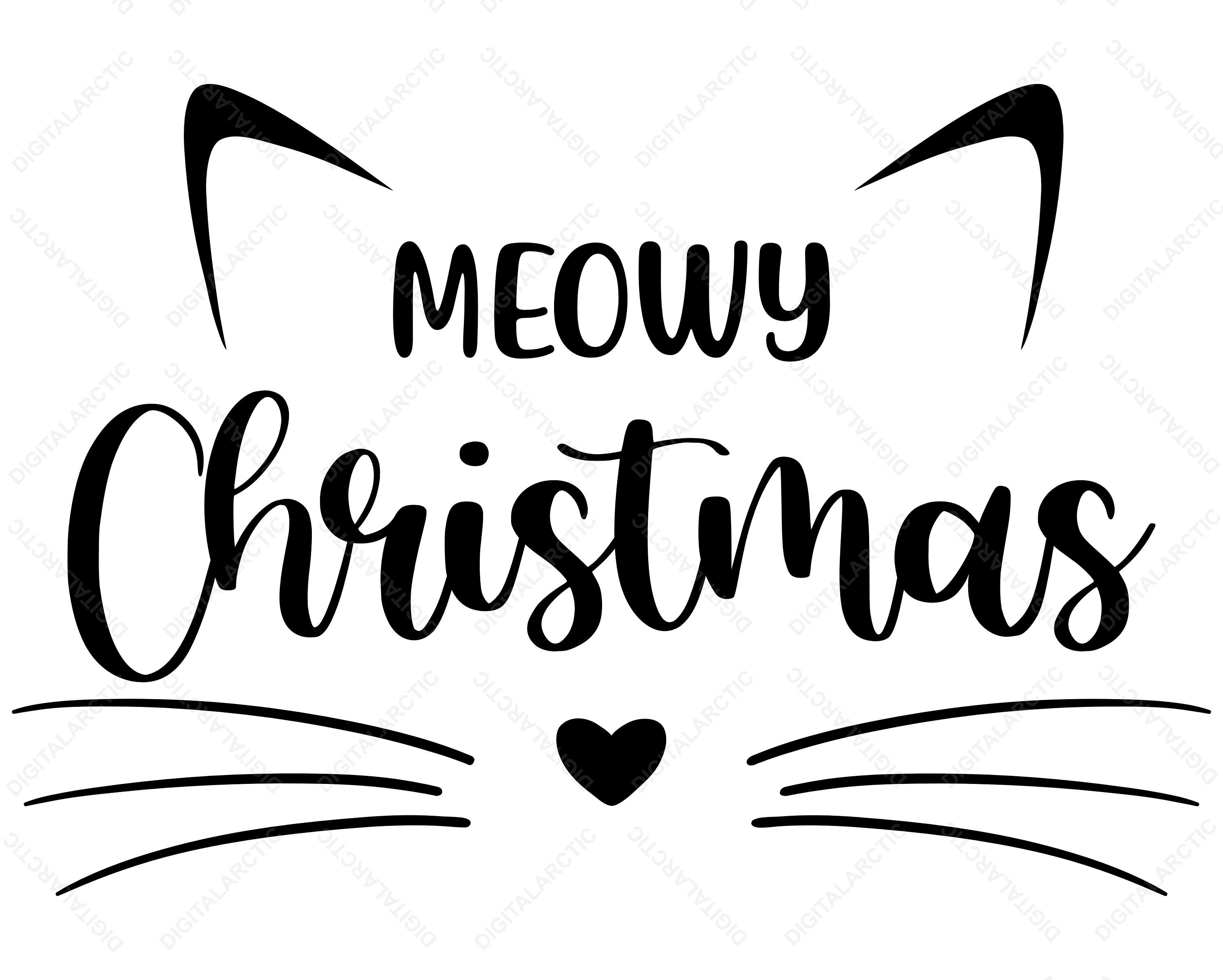Meowy Christmas SVG PNG DXF Digitale Dateien für Laser Vinyl | Etsy