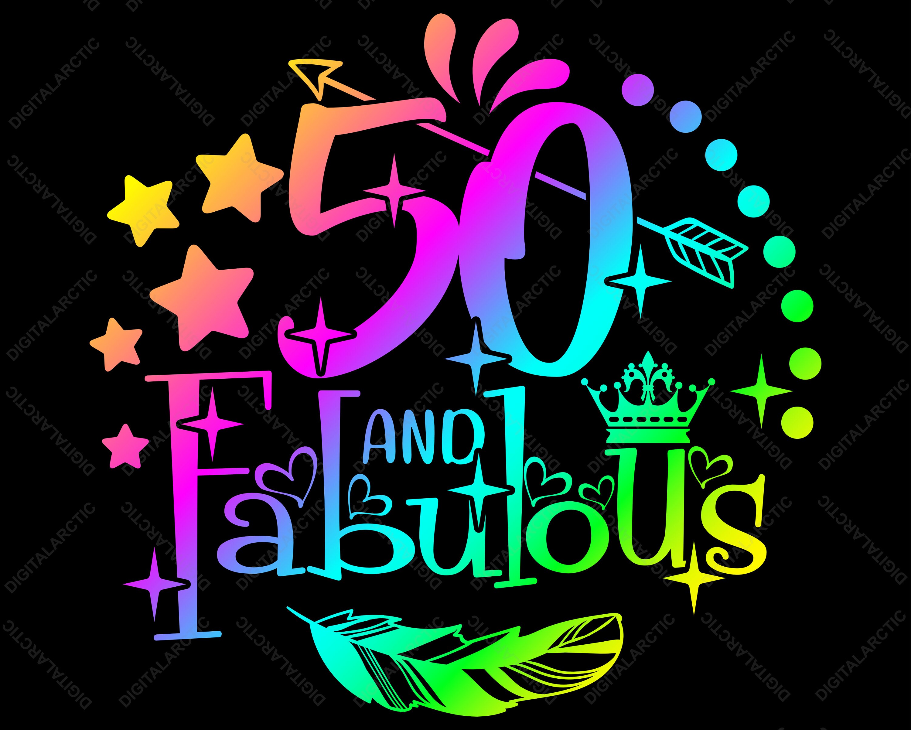 50 And Fabulous SVG PNG DXF Digital Files for Laser Vinyl | Etsy
