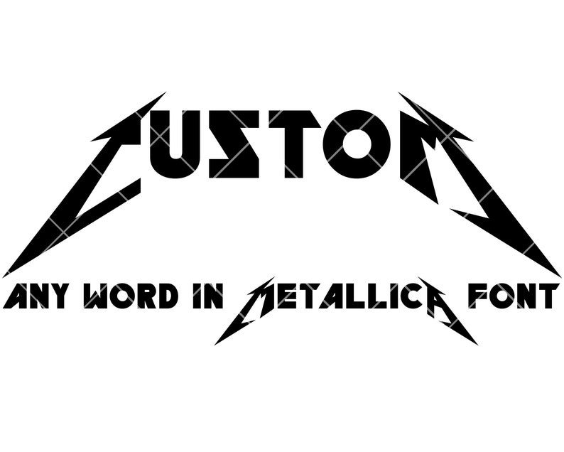 Custom Word Lettering Metallica Font Digital PNG File High | Etsy