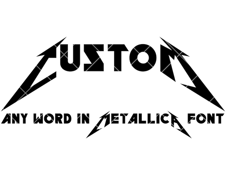 Custom Word Lettering Metallica Font Digital PNG File High | Etsy