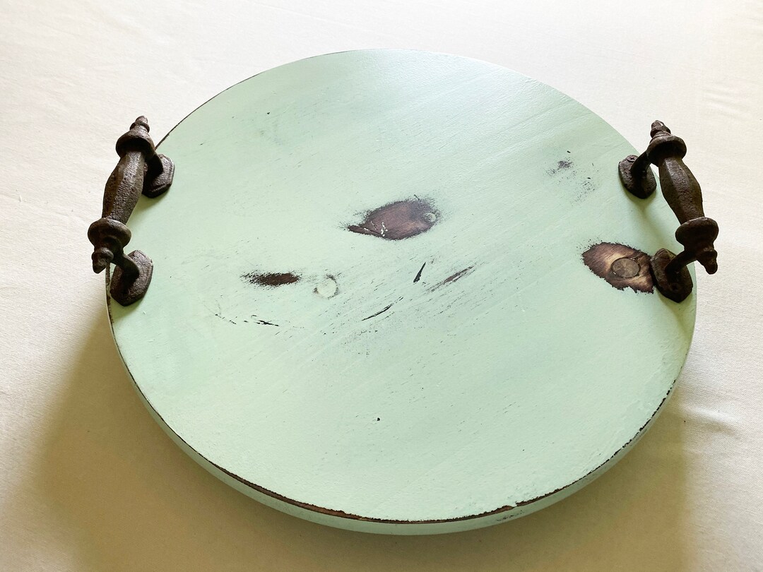 Sm Lazy Susan_mint/fortress Handles2 Etsy