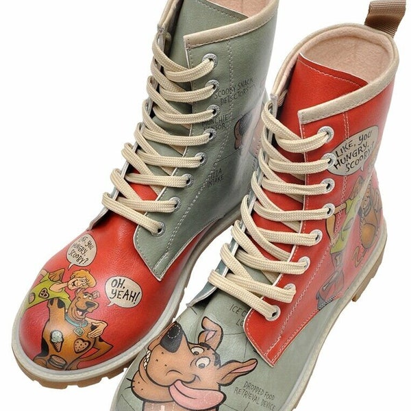 DOGO Femme Cuir Vegan Noir Bottes Longues - Bottes de Mode Décontractées Confortables Faites à la Main, Cat Lovers Motif