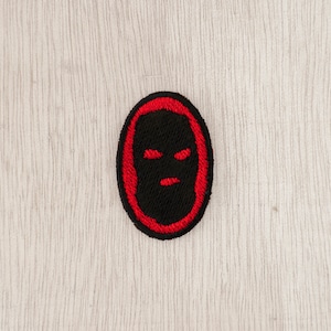 Balaclava Locked Club iron on patch - Hood Thermostick Patch