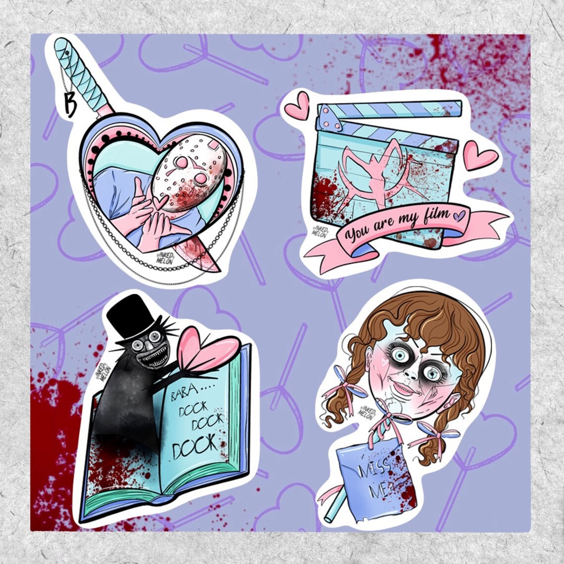 Creepy cute Horror Sticker pack / spooky / horror sticker | Etsy