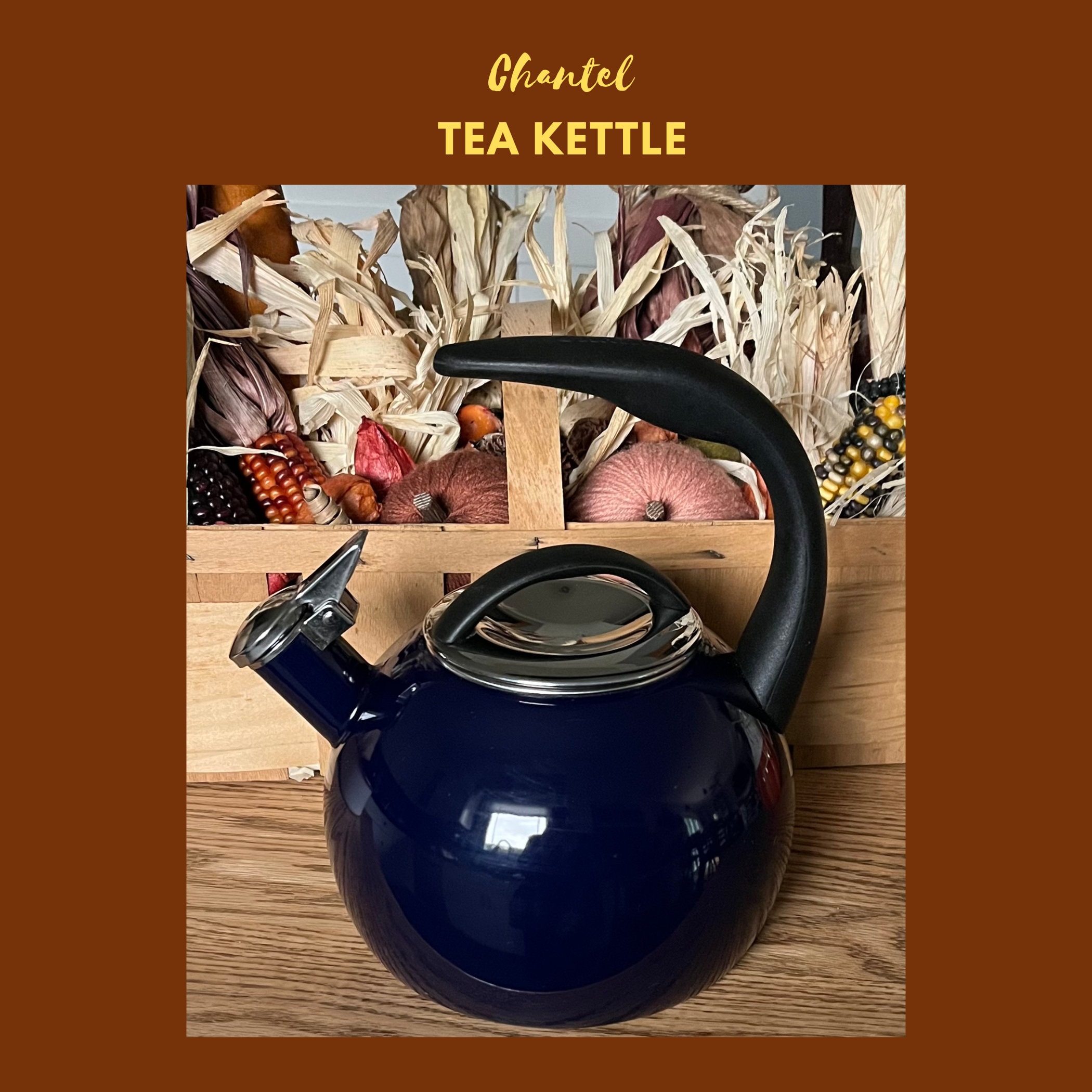 Chantal Enamel On Steel Classic Stove Whistling Teapot, Cobalt Blue - 1.8 qt