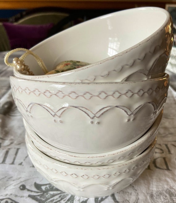 White Matceramica Dinnerware Vintage Farmhouse Stoneware Etsy