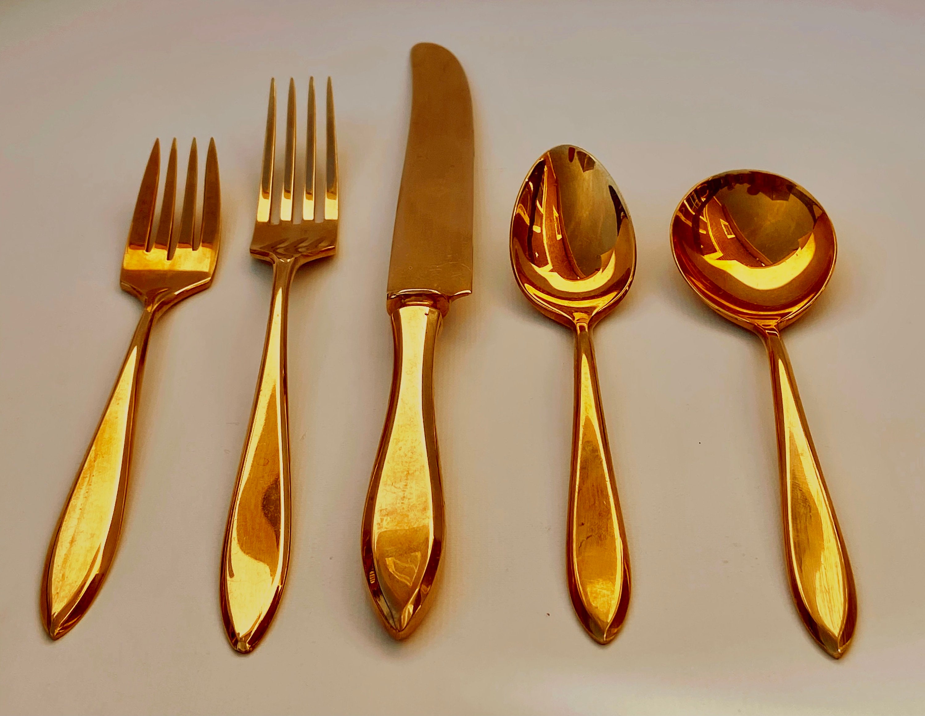 DIRILYTE Gold Flatware Regal Place Settings Gold Silverware Etsy