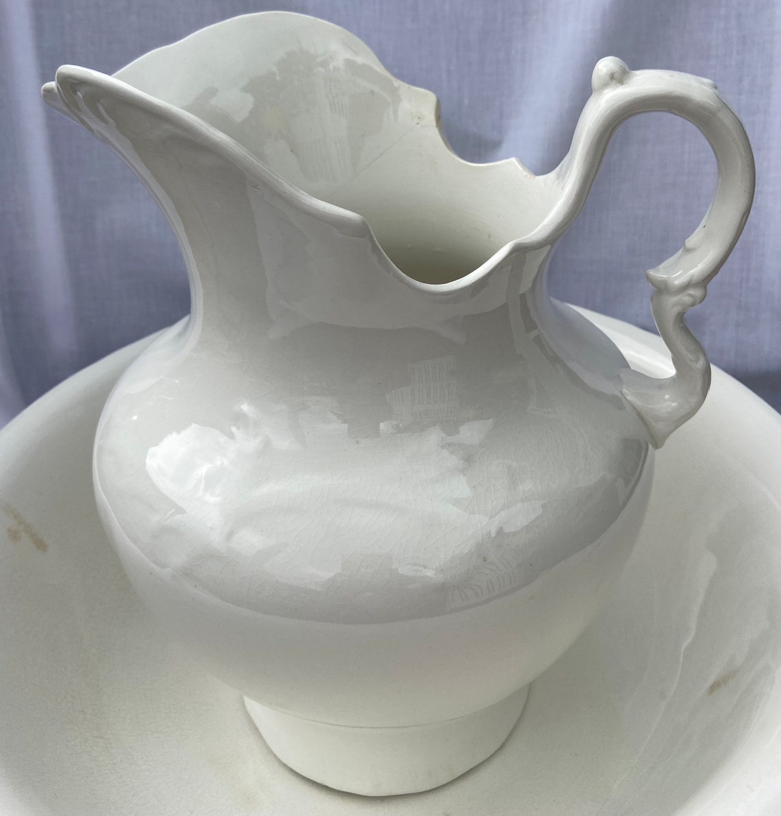 Large Wash Basin And Pitcher Set Knowles Taylor and Knowles Etsy