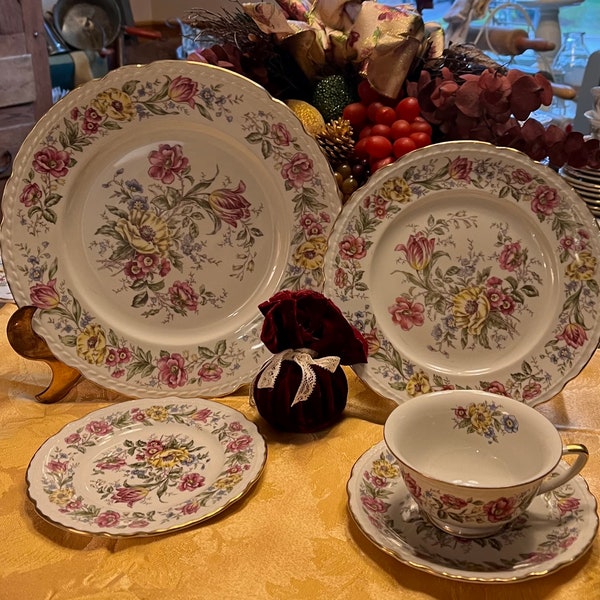 BOGO Buy One Get One Free: Royal Jackson Lord Mayfair Floral Rim and Center Scalloped Vintage 1950’s MCM Fine Bone China