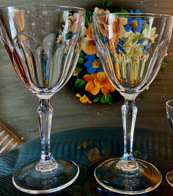 French White Wine Glasses Set of 4 Genuine Glass Goblets Etsy