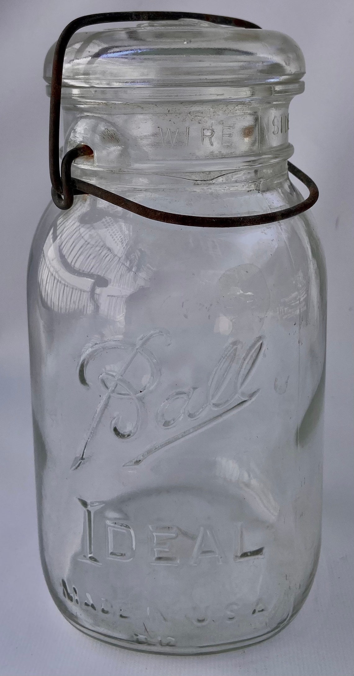 BALL IDEAL MASON Canning Jar Bail Handle Glass Top Clear Quart Etsy