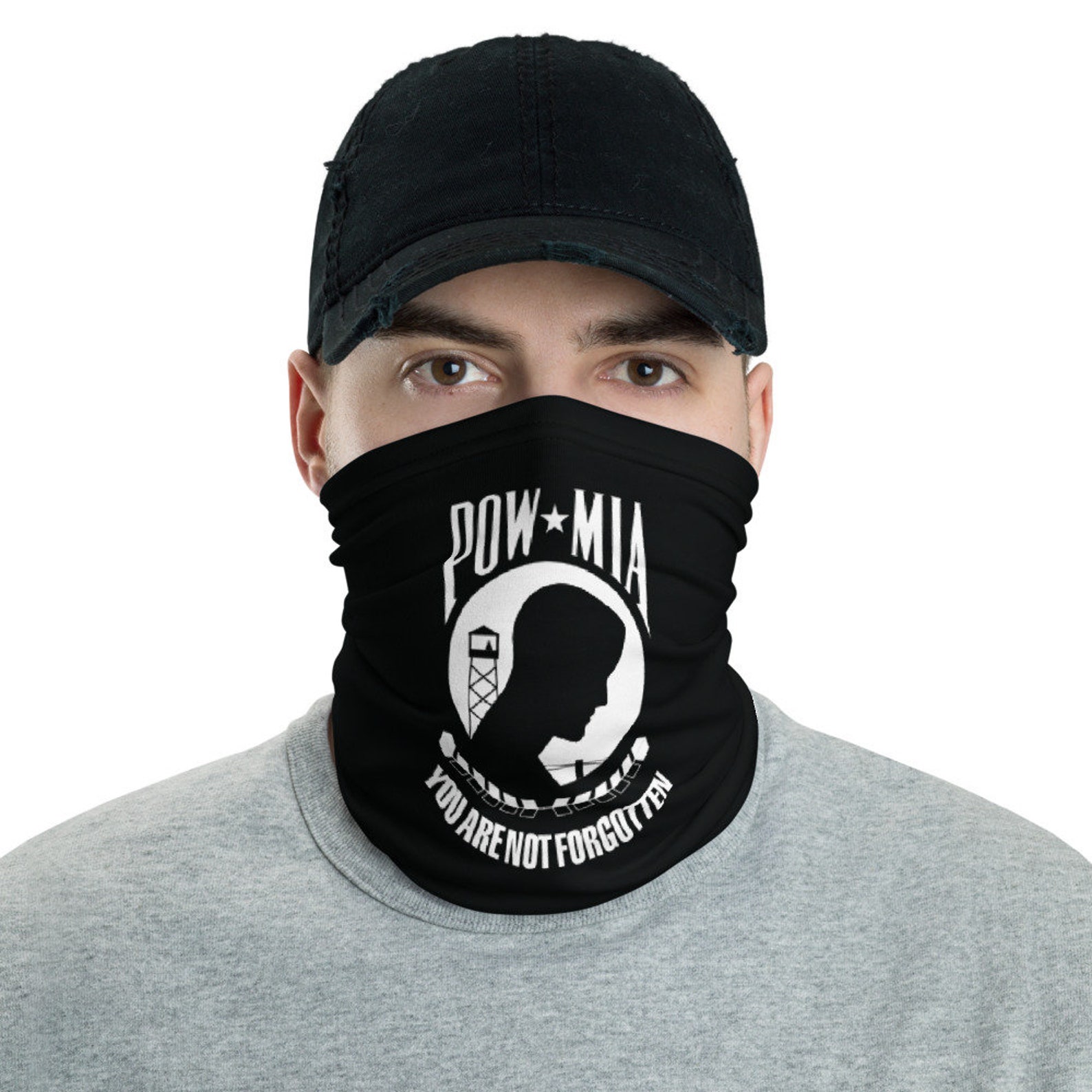 Neck Gaiter Face Mask for Men POW MIA Design Washable and Etsy