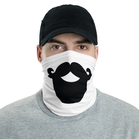 Mustache Beard Face Mask Funny Neck Gaiter | Etsy