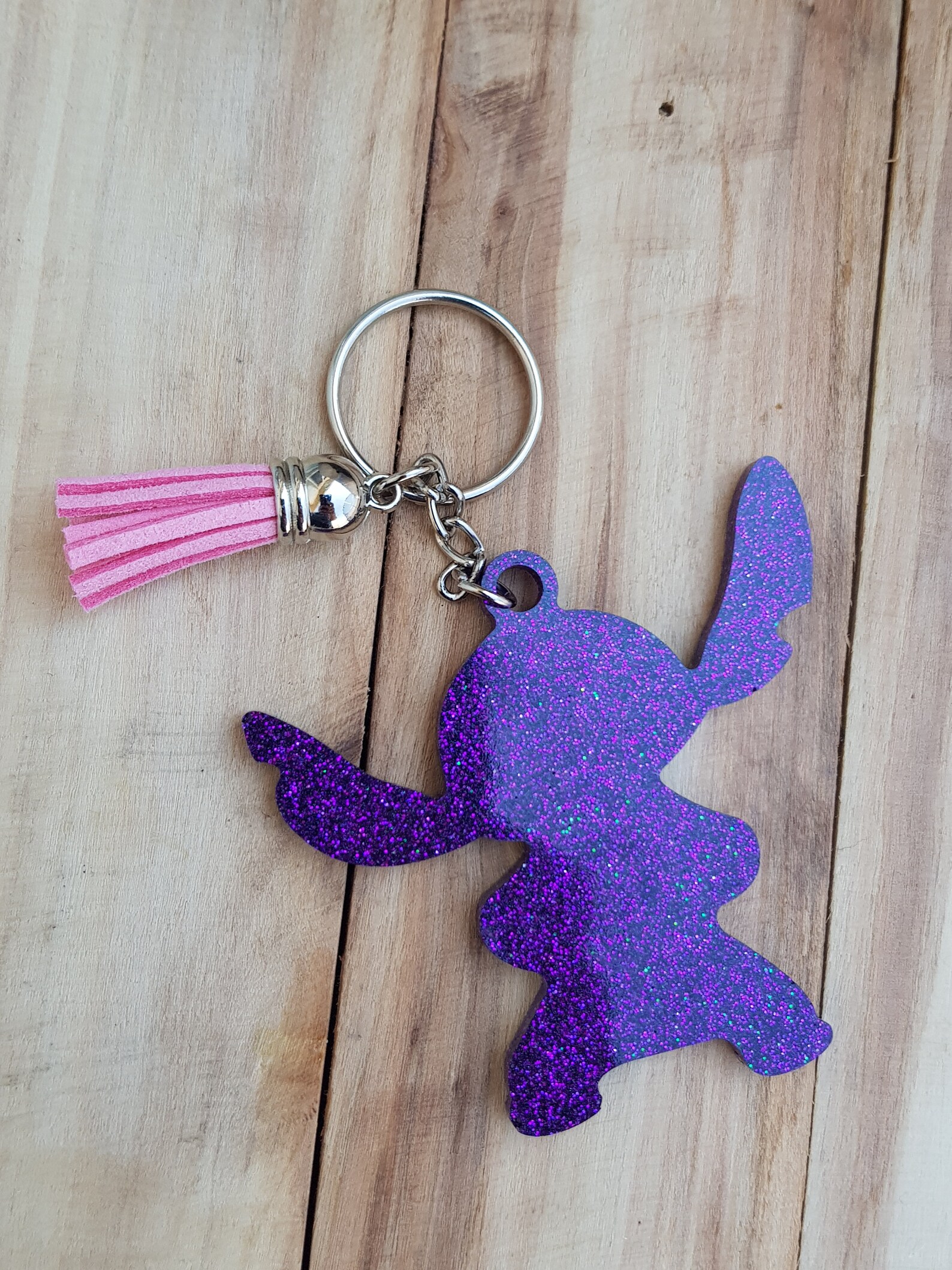 Stitch Key chain Stitch Glitter Key Chain Glitter Key Chain Etsy