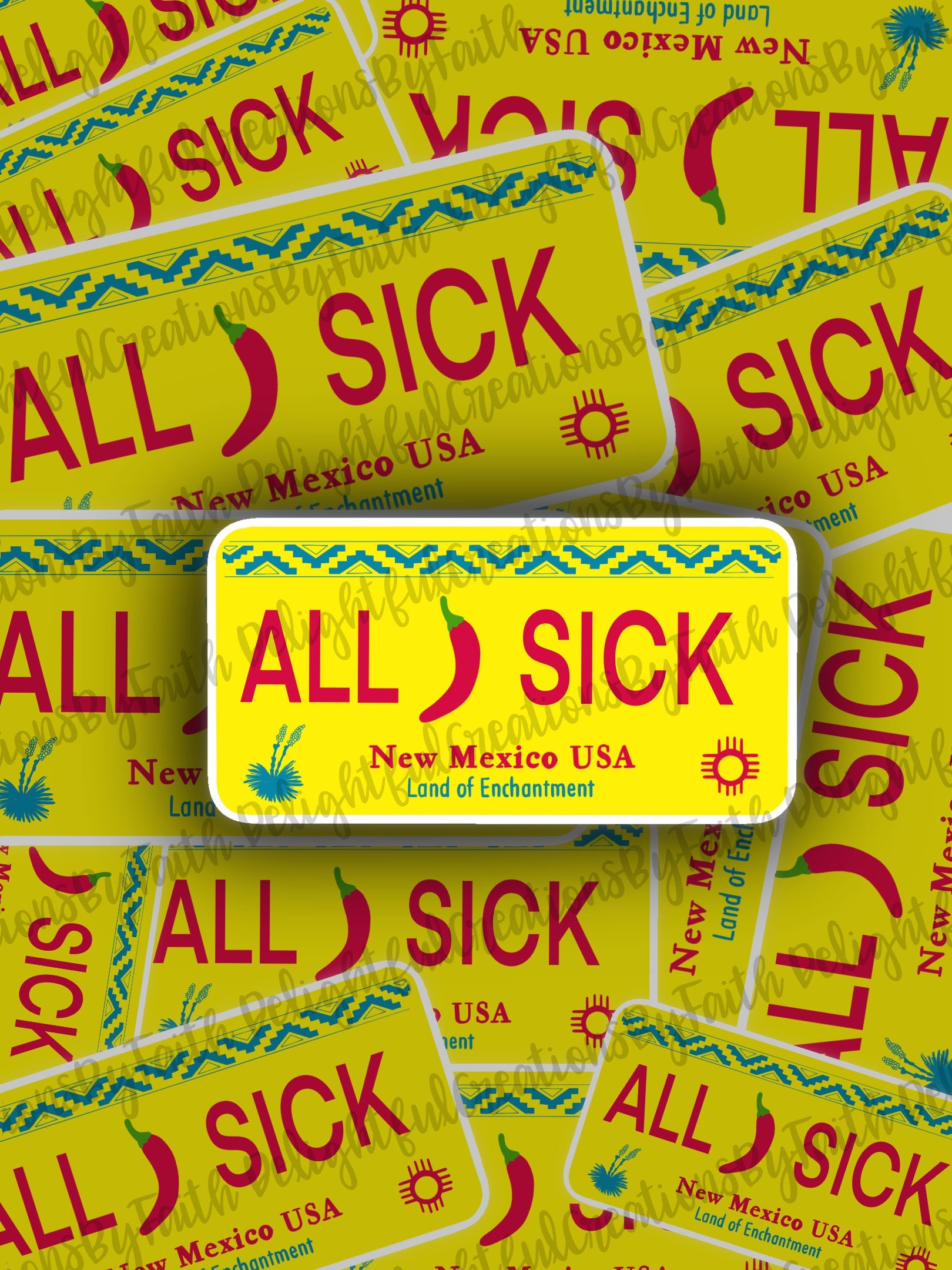 All Sick NM Sticker New Mexico Sticker License Plate Etsy