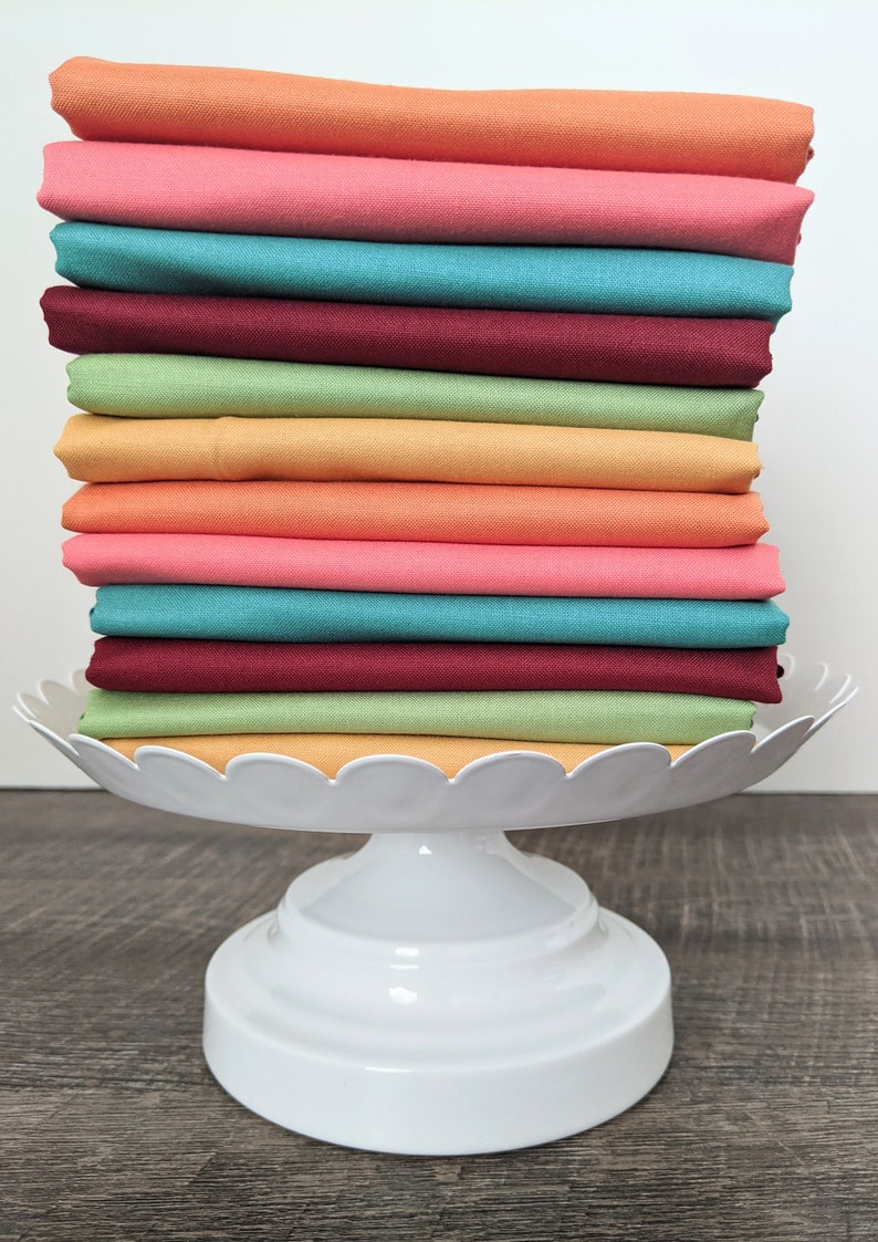 Fat Quarter Bundle 6 Fabrics Confetti Cotton Solids by Riley Etsy