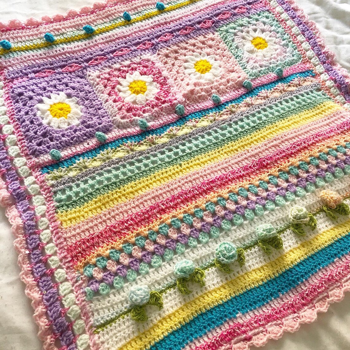 Crochet summer love blanket Pattern Etsy