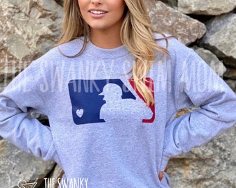 mlb sweatshirt with heart