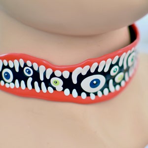 Webwear Eyeball in Teeth Rubber Latex Choker