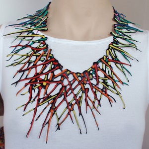 Webwear Spikey Multicolor Necklace Latex Rubber