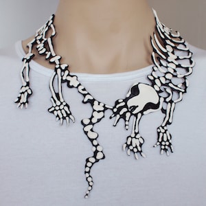 Webwear Cat Skeleton Necklace Latex Rubber