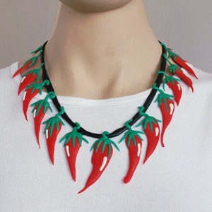 Webwear Chili Pepper Necklace Handmade Latex Rubber