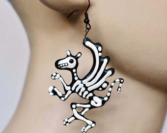 Webwear Pegasus Skeleton Earring Latex Rubber