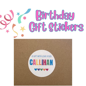 Cadeaustickers regenboog voor kinderen
