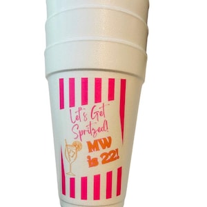 Custom Spritzed Themed Birthday Cups