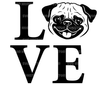 Download Pug Love Svg Etsy